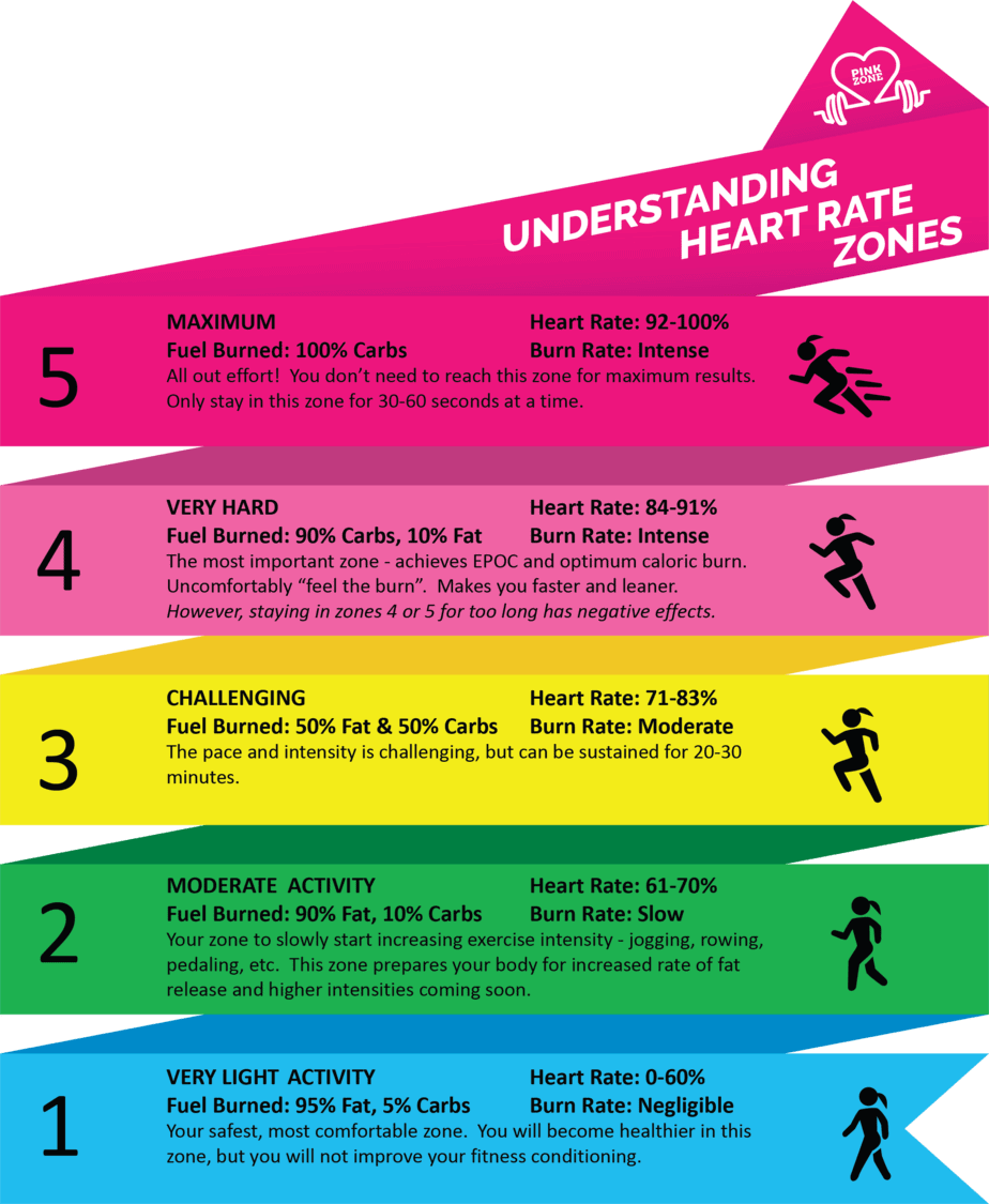 Heart Rate Science Pink Gym   Hr Zone Chart Summary 